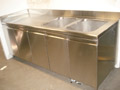 Work Top Cabinet with Double Bowl Sink